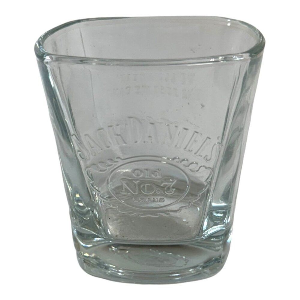 Jack Daniels Old No. 7 Embossed Whiskey Glass Lowball Barware Collectible Cup
